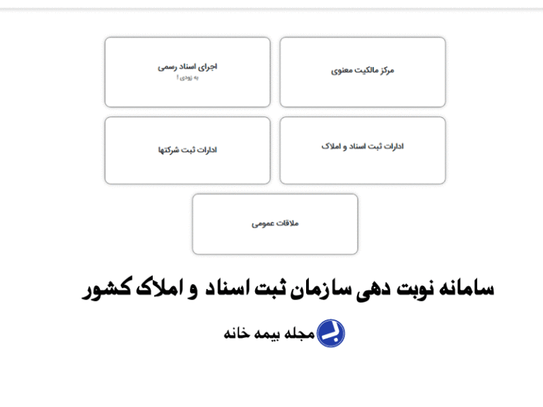 سامانه نوبت دهی سازمان ثبت اسناد و املاک کشور