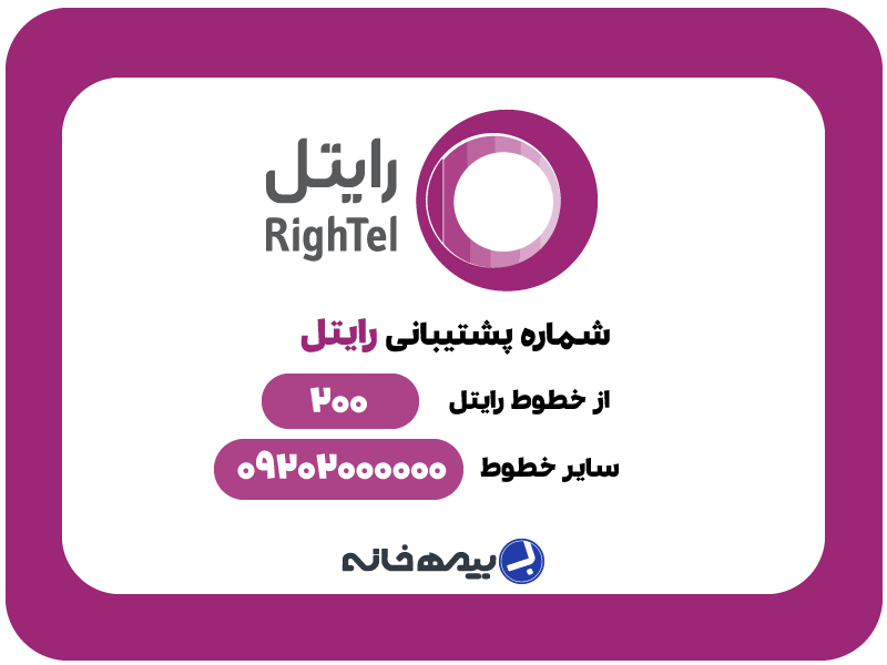 شماره پشتیبانی رایتل rightel