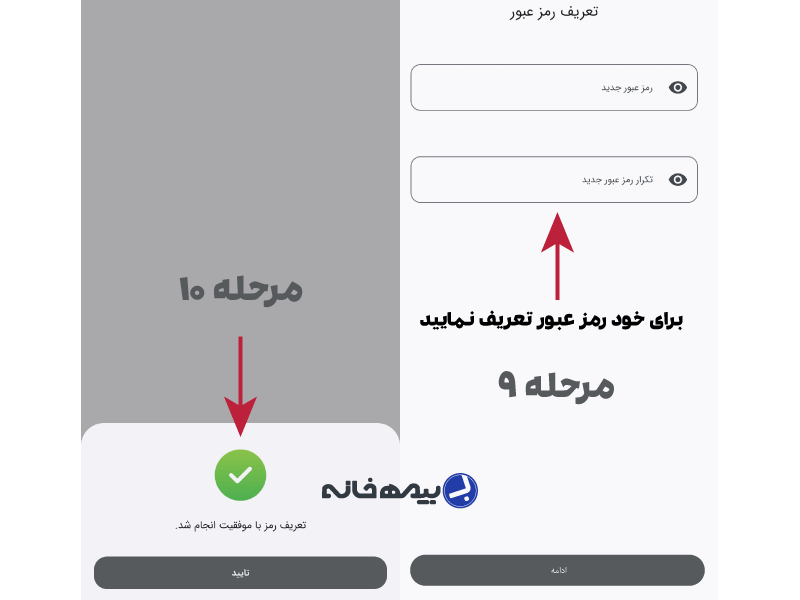 مرحله ی تعریف رمز عبور جهت فعال سازی کارت بانک ملت
