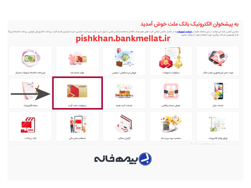 ورود به پیشخوان الکترونیک بانک ملت جهت فعال سازی کارت بانک ملت