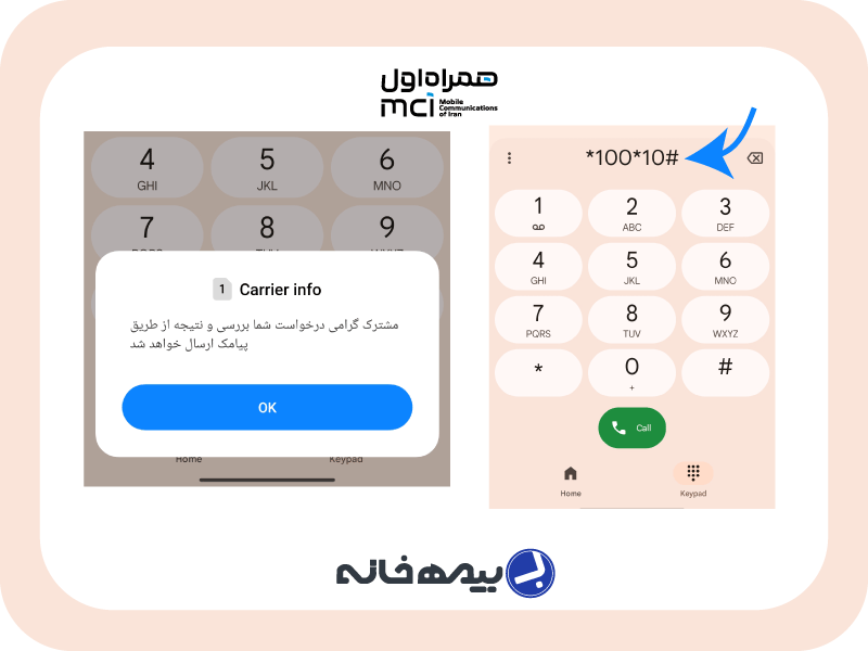 کد دستوری استعلام اینترنت همراه اول #10*100*